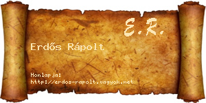 Erdős Rápolt névjegykártya
